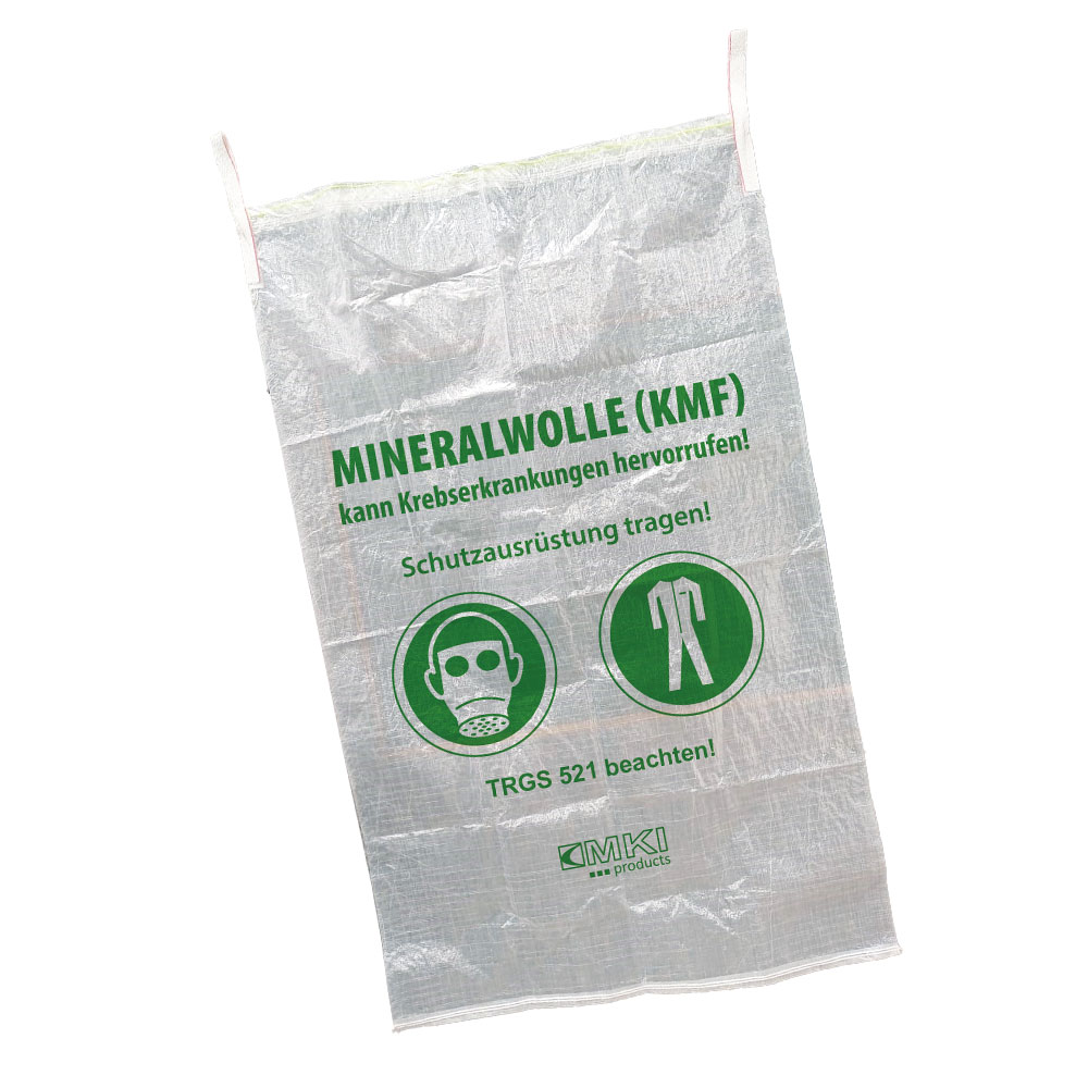 Bild 1 KMF Sack 140 x 220 beschichtet bedruckt transparent Hebeschlaufen