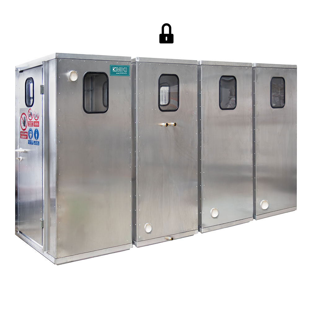 Bild 1 4-Kammer-Personalschleuse (Aluminium) mit Verriegelung 5 Schleusentüren & 8 Seitenteilen Bild 1 4-Kammer-Personalschleuse (Aluminium) mit Verriegelung 5 Schleusentüren & 8 Seitenteilen