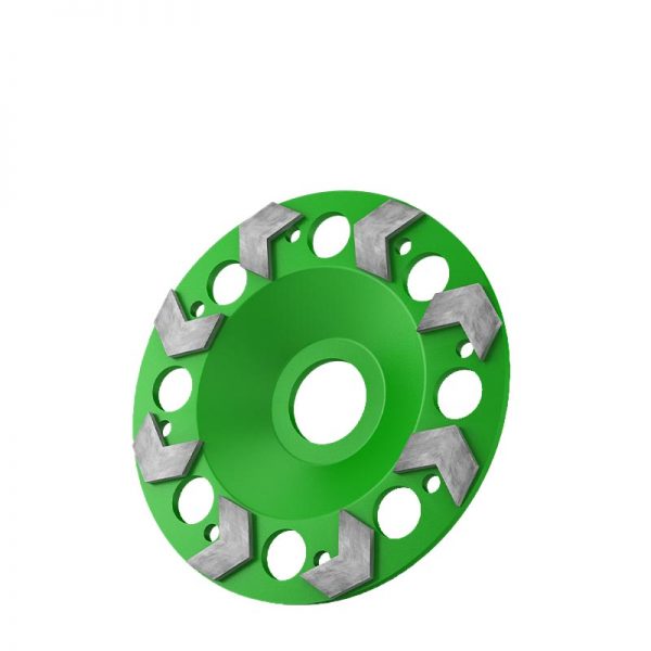 Schleifscheibe grün 125 mm mit Pfeilsegmenten