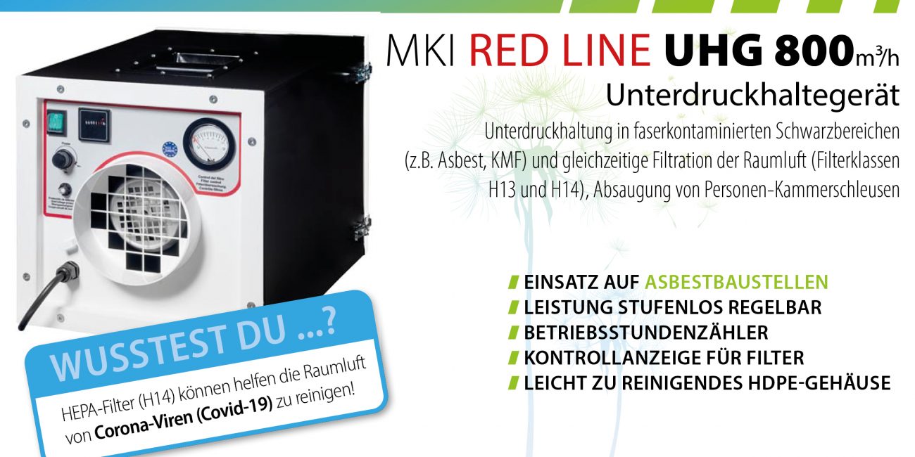 MKI RED LINE 800m³/h Unterdruckhaltegerät